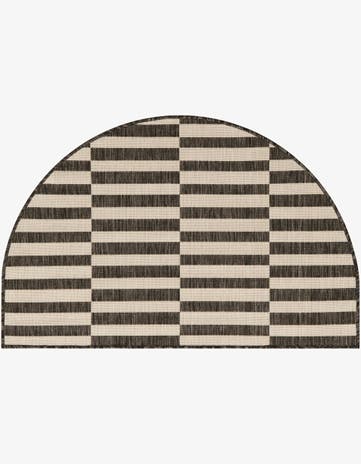 2' 7 x 4' Easy-Clean Striped Indoor / Outdoor Hearth Rug