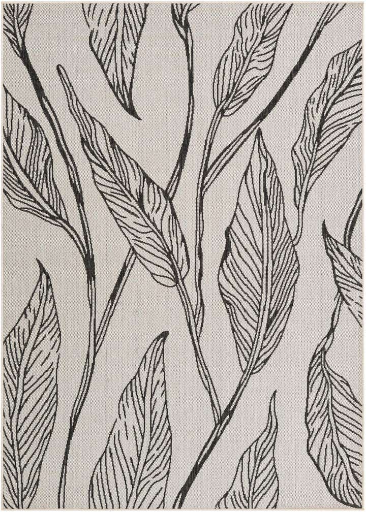 5' 3 x 8' Easy-Clean Botanical Indoor / Outdoor Rug