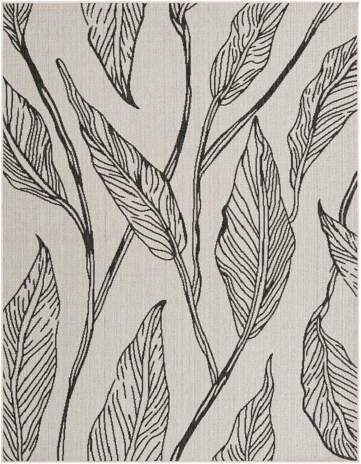 Detail image of 5' 3 x 8' Easy-Clean Botanical Indoor / Outdoor Rug