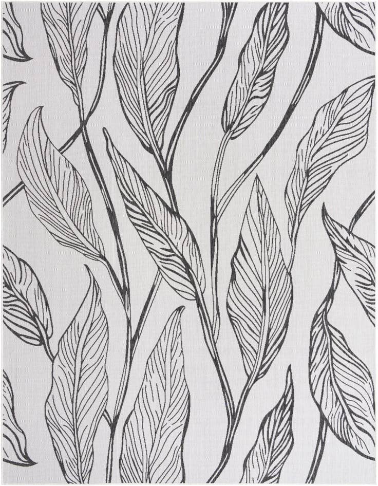 Detail image of 9' x 12' Easy-Clean Botanical Indoor / Outdoor Rug