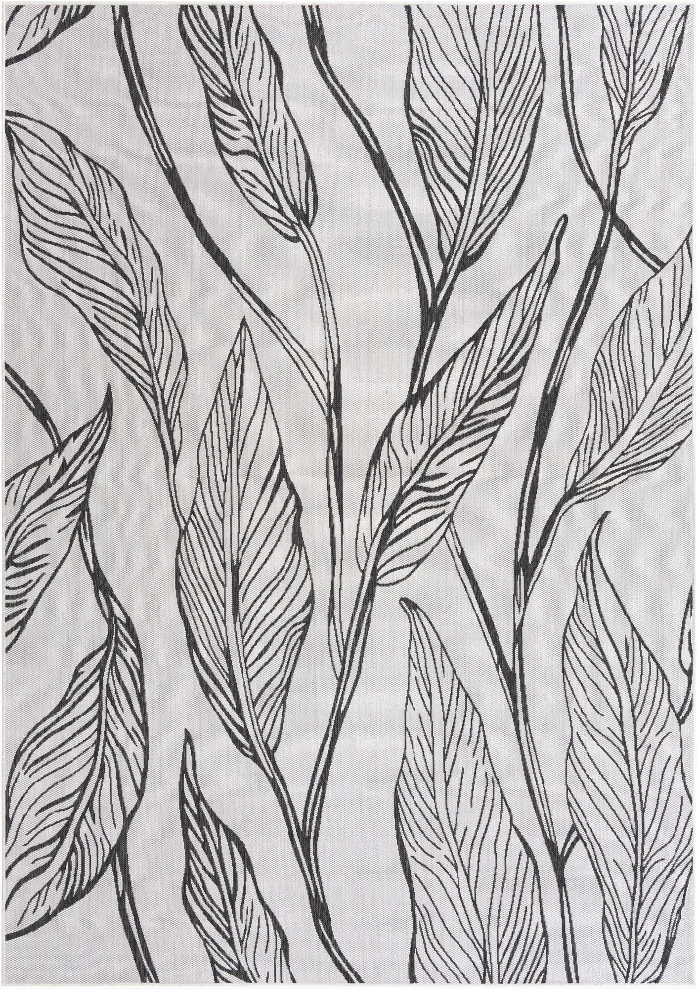 7' 10 x 11'  Washable Botanical Indoor / Outdoor Rug