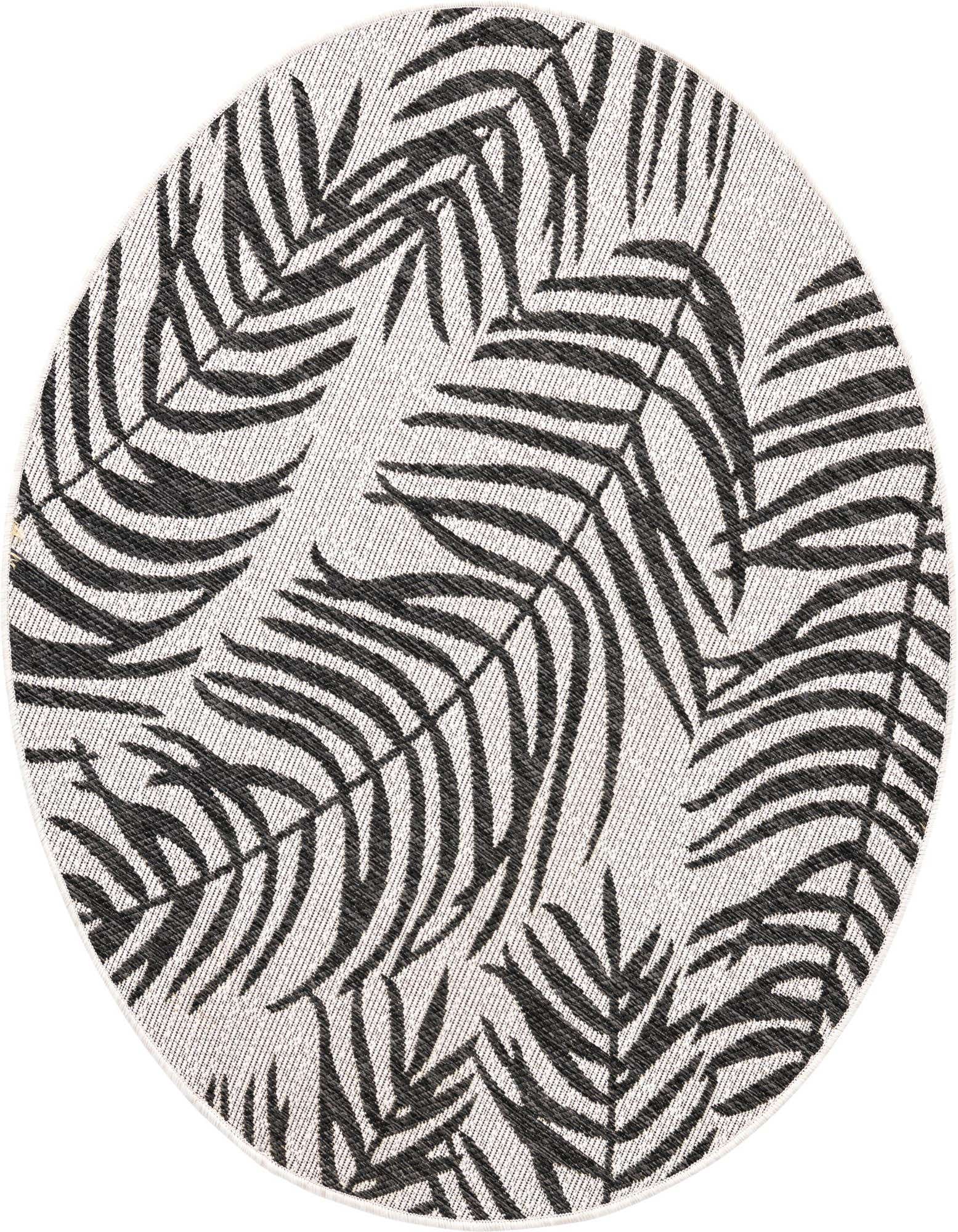 4' x 4' Easy-Clean Botanical Indoor / Outdoor Round Rug