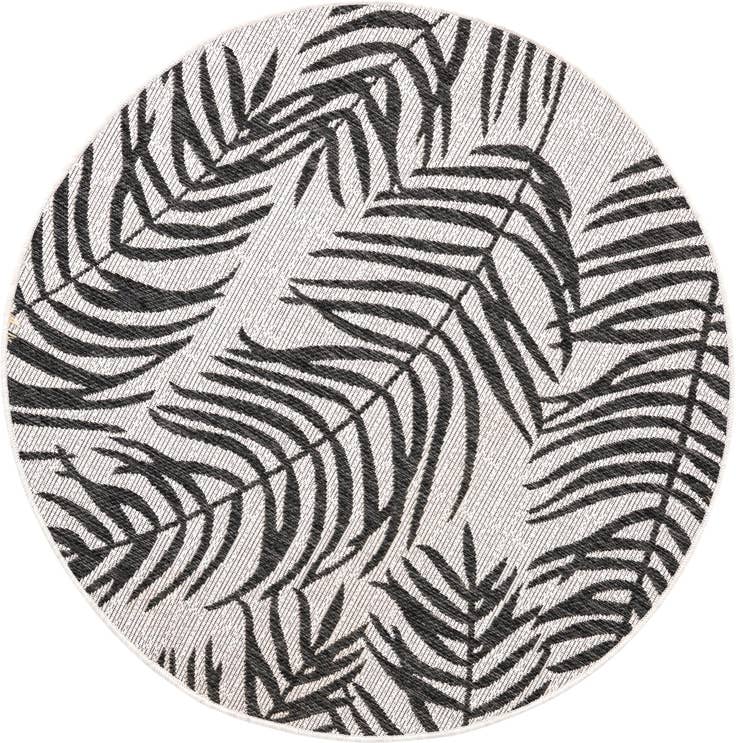 Detail image of 4' x 4' Easy-Clean Botanical Indoor / Outdoor Round Rug