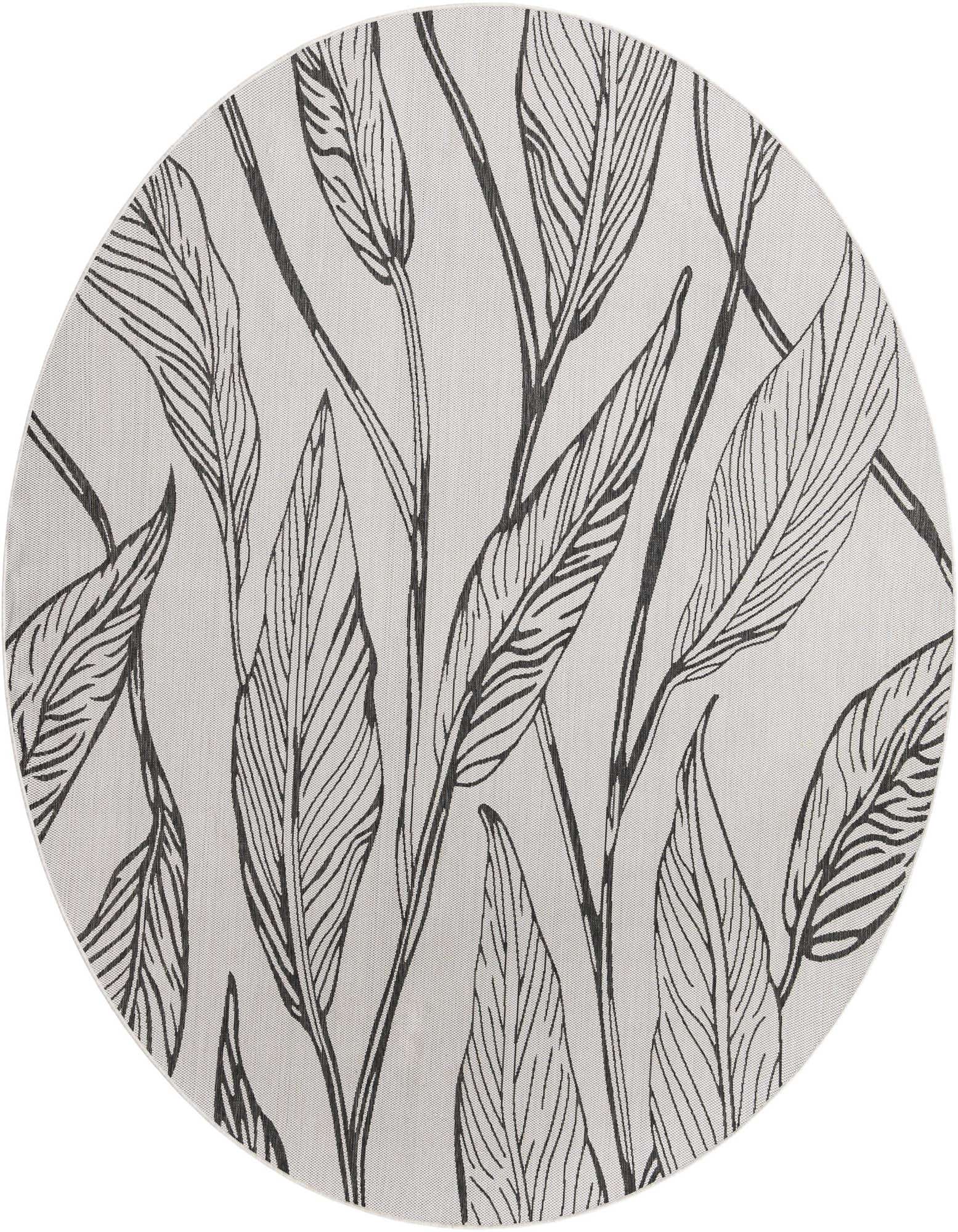10' 8 x 10' 8 Easy-Clean Botanical Indoor / Outdoor Round Rug
