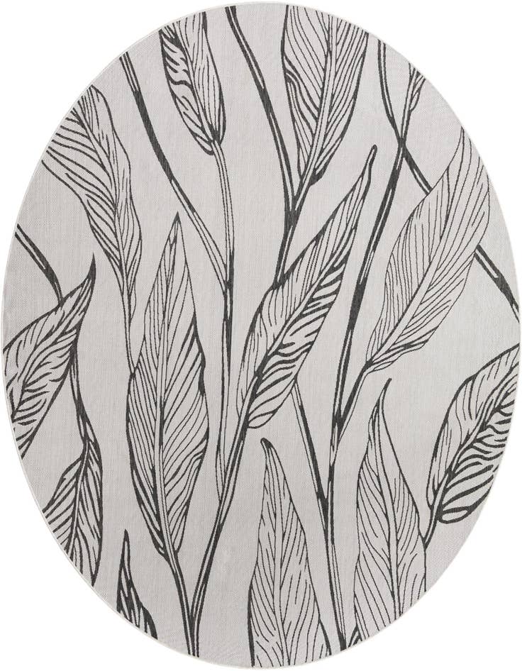 Detail image of 10' 8 x 10' 8 Easy-Clean Botanical Indoor / Outdoor Round Rug