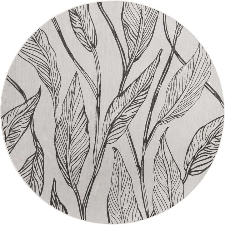 10' 8 x 10' 8 Easy-Clean Botanical Indoor / Outdoor Round Rug