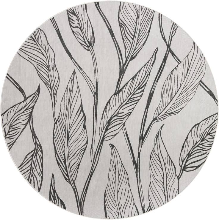 Detail image of 10' 8 x 10' 8 Easy-Clean Botanical Indoor / Outdoor Round Rug