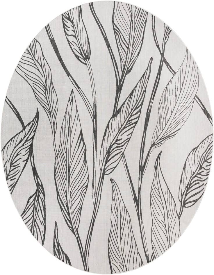 Detail image of 13' x 13' Easy-Clean Botanical Indoor / Outdoor Round Rug