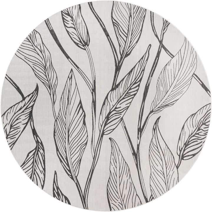 13' x 13' Easy-Clean Botanical Indoor / Outdoor Round Rug