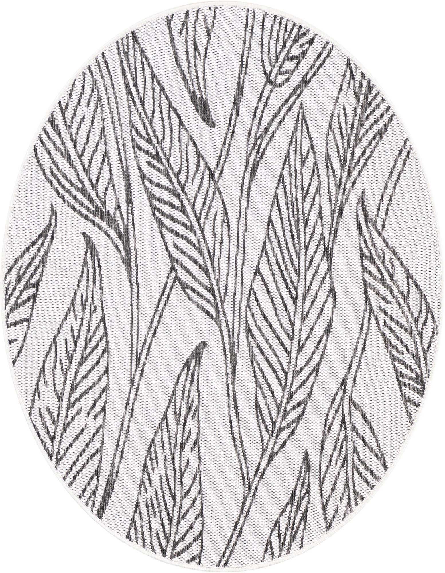 4' x 4' Easy-Clean Botanical Indoor / Outdoor Round Rug