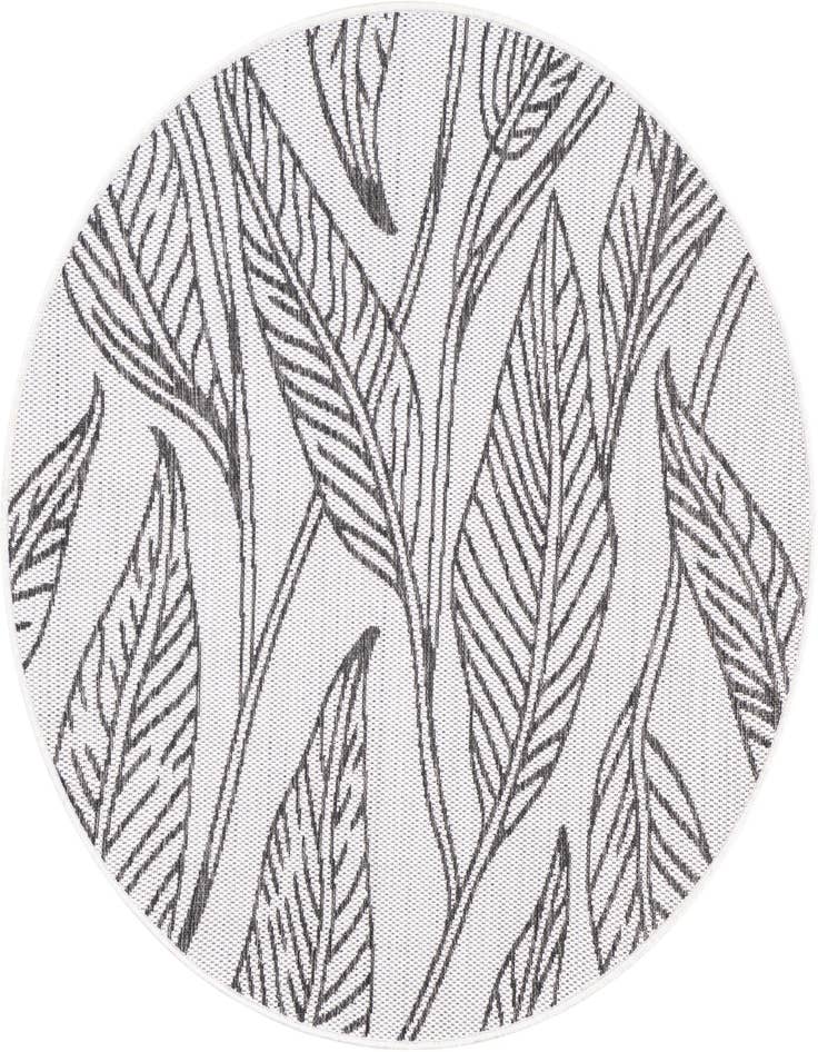 Detail image of 4' x 4' Easy-Clean Botanical Indoor / Outdoor Round Rug