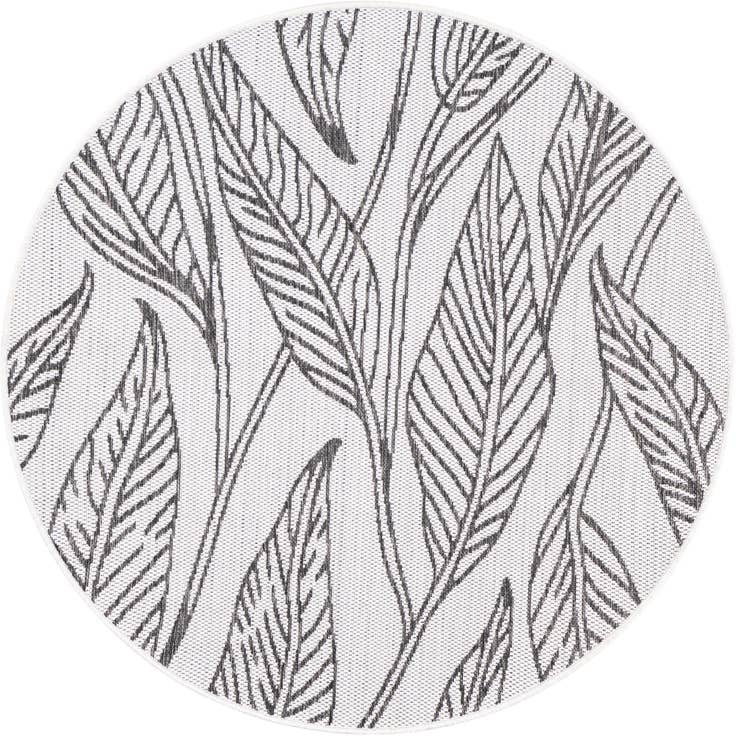 Detail image of 4' x 4' Easy-Clean Botanical Indoor / Outdoor Round Rug