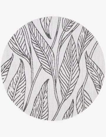 4' x 4' Easy-Clean Botanical Indoor / Outdoor Round Rug