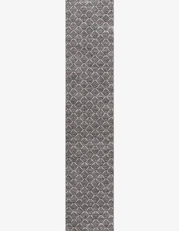 Charcoal Ivory Eco Trellis Runner Rug
