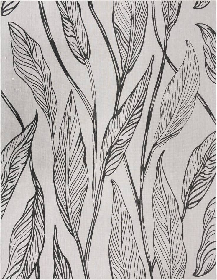 Detail image of 13' x 13' Easy-Clean Botanical Indoor / Outdoor Square Rug