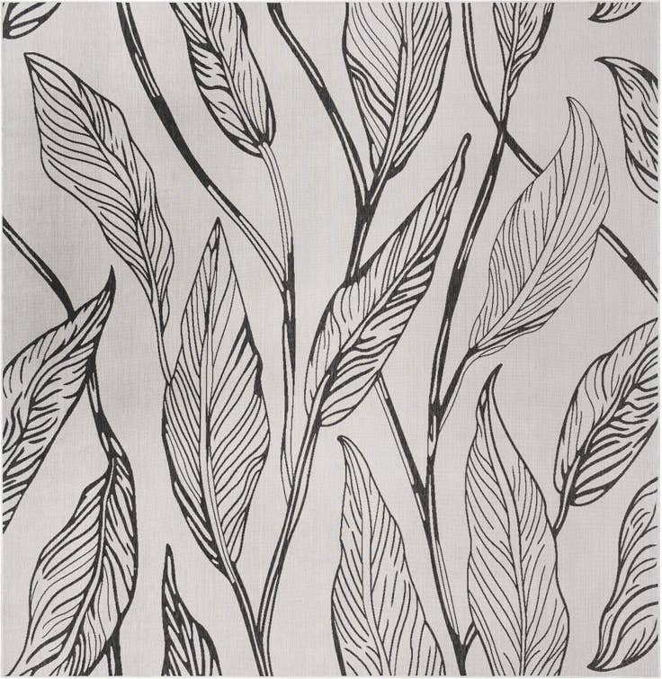 Detail image of 13' x 13' Easy-Clean Botanical Indoor / Outdoor Square Rug