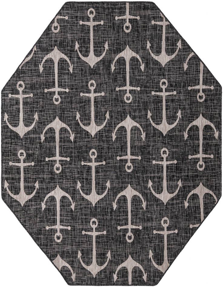Detail image of 7' 10 x 7' 10 Easy-Clean Coastal Indoor / Outdoor Octagon Rug