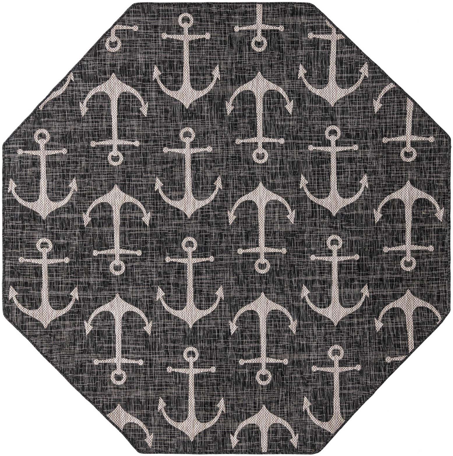 7' 10 x 7' 10 Easy-Clean Coastal Indoor / Outdoor Octagon Rug