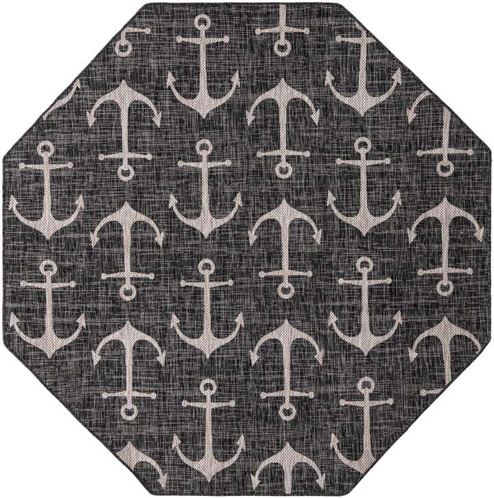 7' 10 x 7' 10 Easy-Clean Coastal Indoor / Outdoor Octagon Rug