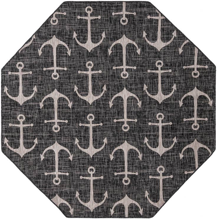 Detail image of 7' 10 x 7' 10 Easy-Clean Coastal Indoor / Outdoor Octagon Rug