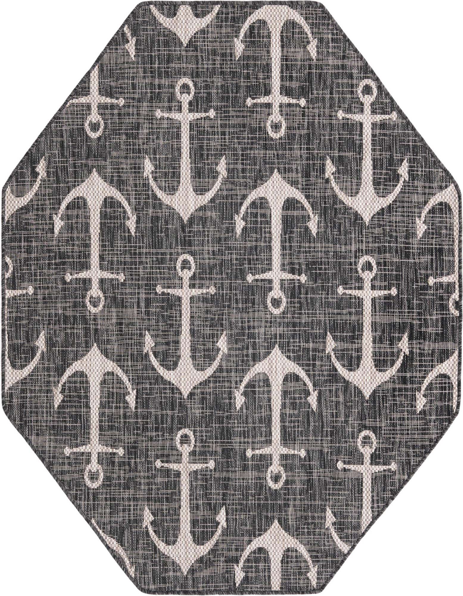 Primary image 5' 3 x 5' 3  Washable Coastal Indoor / Outdoor Octagon Rug