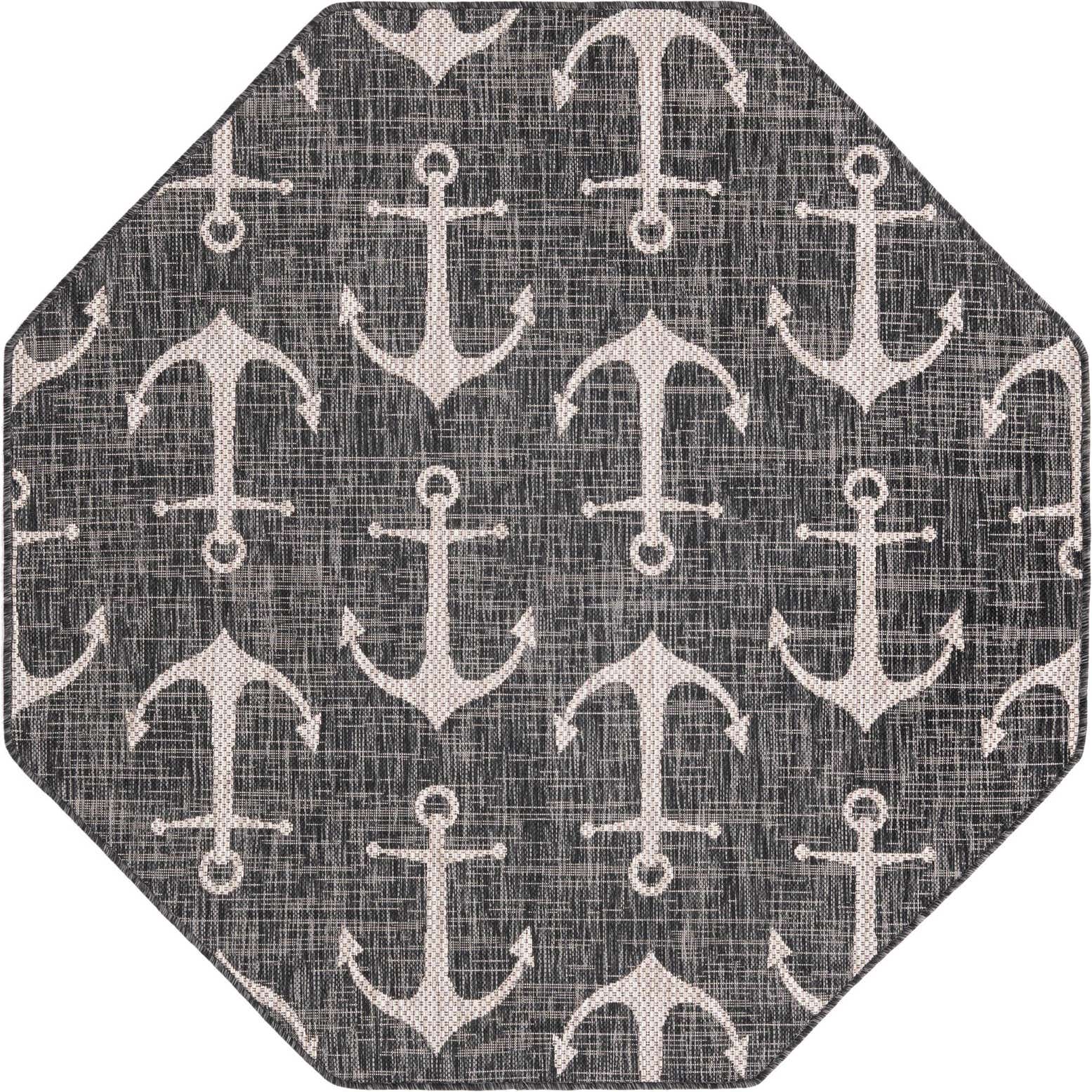 5' 3 x 5' 3 Easy-Clean Coastal Indoor / Outdoor Octagon Rug