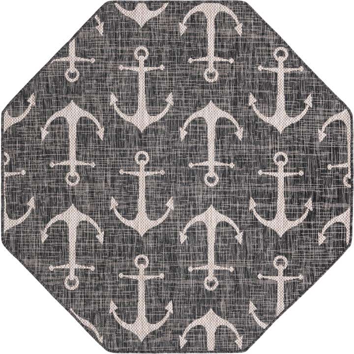5' 3 x 5' 3 Easy-Clean Coastal Indoor / Outdoor Octagon Rug
