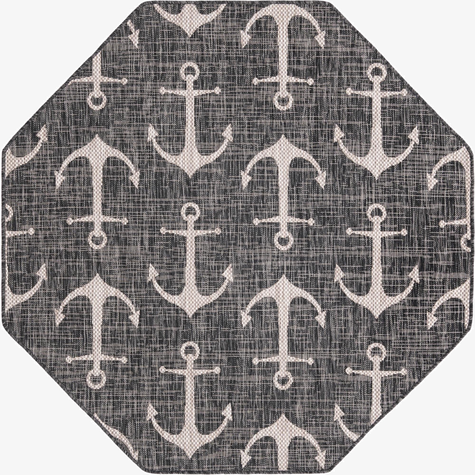 Primary image 5' 3 x 5' 3  Washable Coastal Indoor / Outdoor Octagon Rug