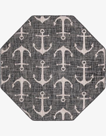 5' 3 x 5' 3 Easy-Clean Coastal Indoor / Outdoor Octagon Rug
