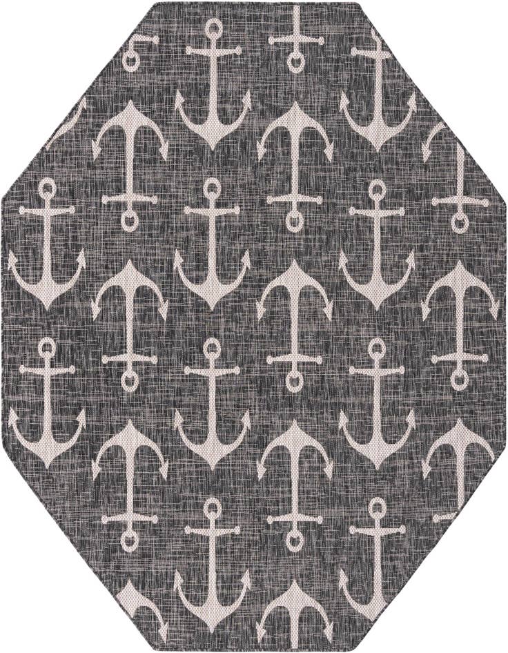Detail image of 7' 10 x 10' Easy-Clean Coastal Indoor / Outdoor Oval Rug