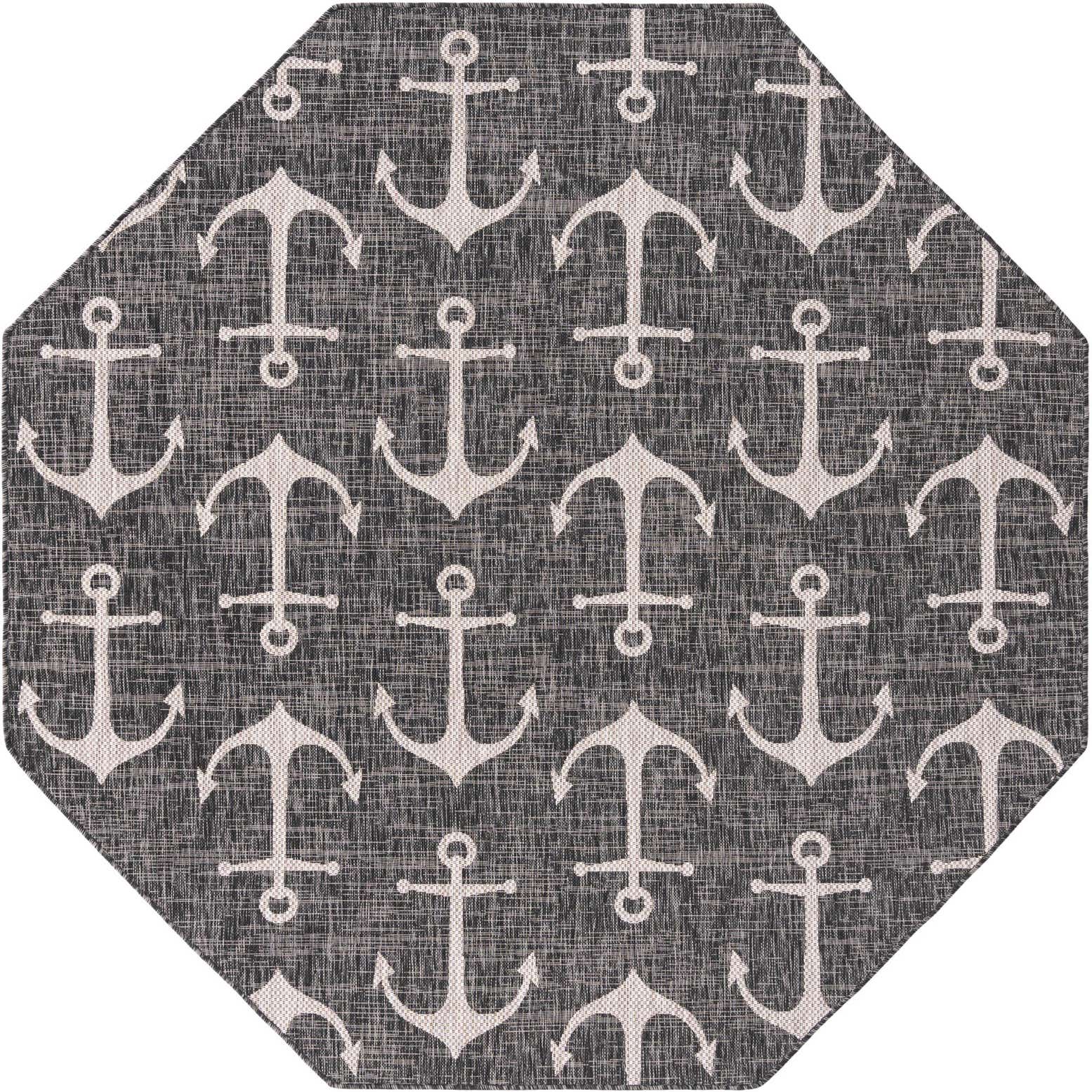 7' 10 x 10' Easy-Clean Coastal Indoor / Outdoor Oval Rug