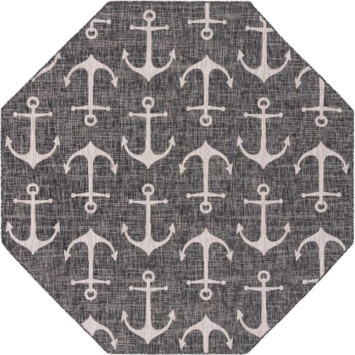 7' 10 x 10' Easy-Clean Coastal Indoor / Outdoor Oval Rug