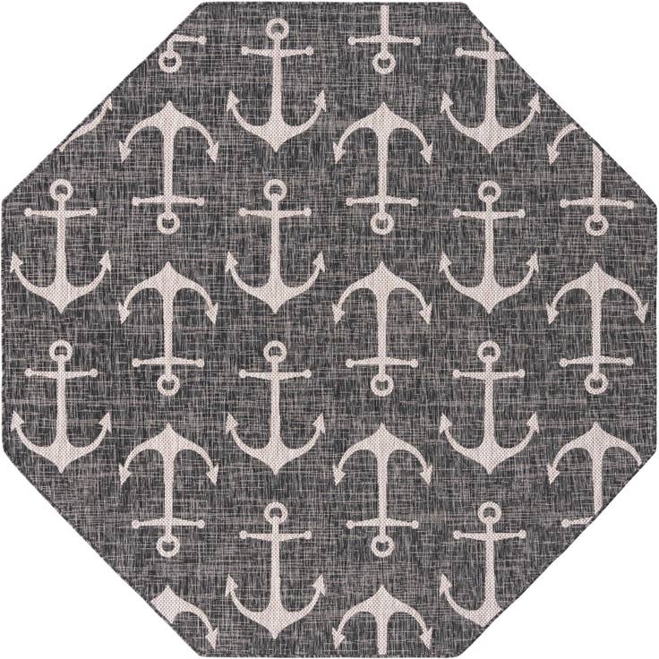 Detail image of 7' 10 x 10' Easy-Clean Coastal Indoor / Outdoor Oval Rug