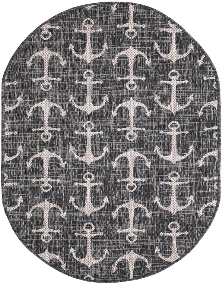 Detail image of 3' x 5' 3 Easy-Clean Coastal Indoor / Outdoor Oval Rug