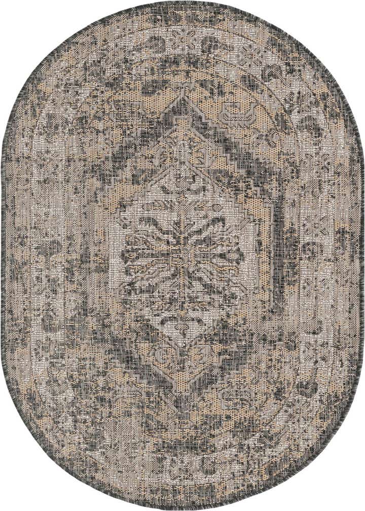 3' x 5' 3 Easy-Clean Traditional Indoor / Outdoor Oval Rug