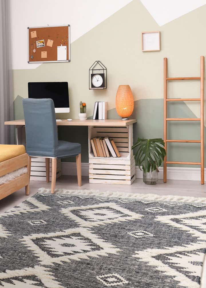 Custom Charcoal Hand Woven Arizona Wool Rug