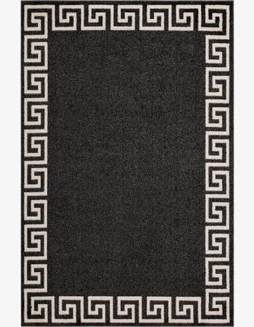 Charcoal Greek Key Rug
