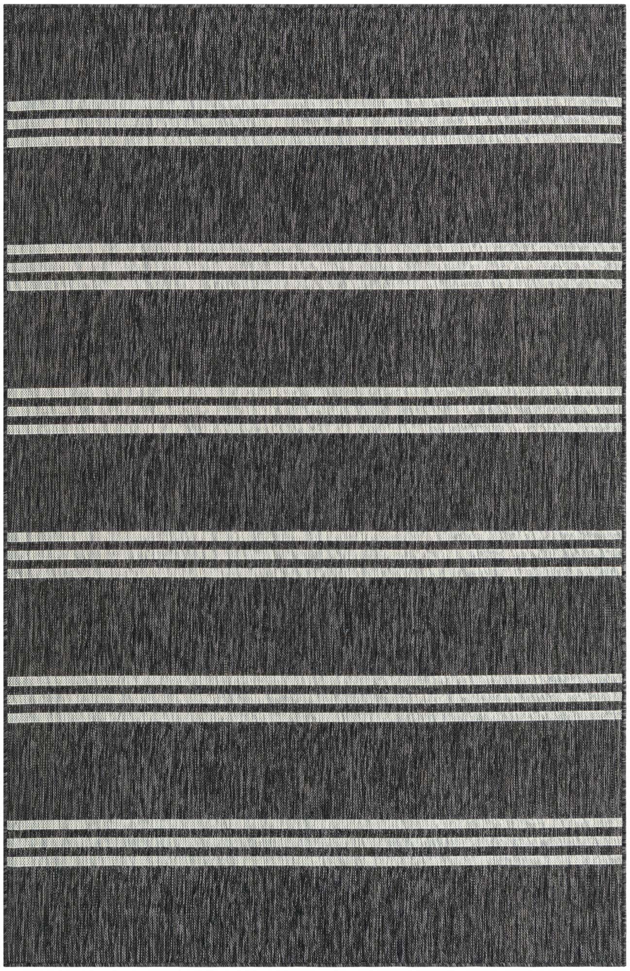 Custom Charcoal Easy-Clean Jill Zarin Indoor / Outdoor Rug