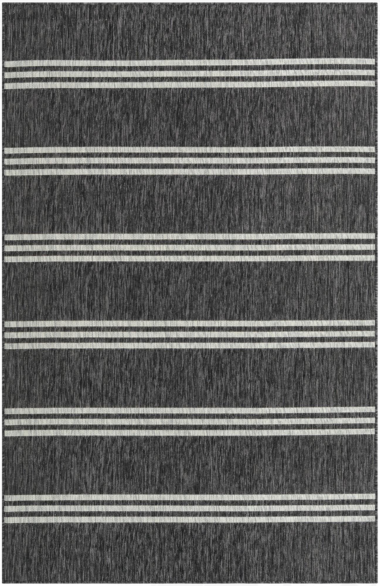 Custom Charcoal  Washable Jill Zarin Indoor / Outdoor Rug