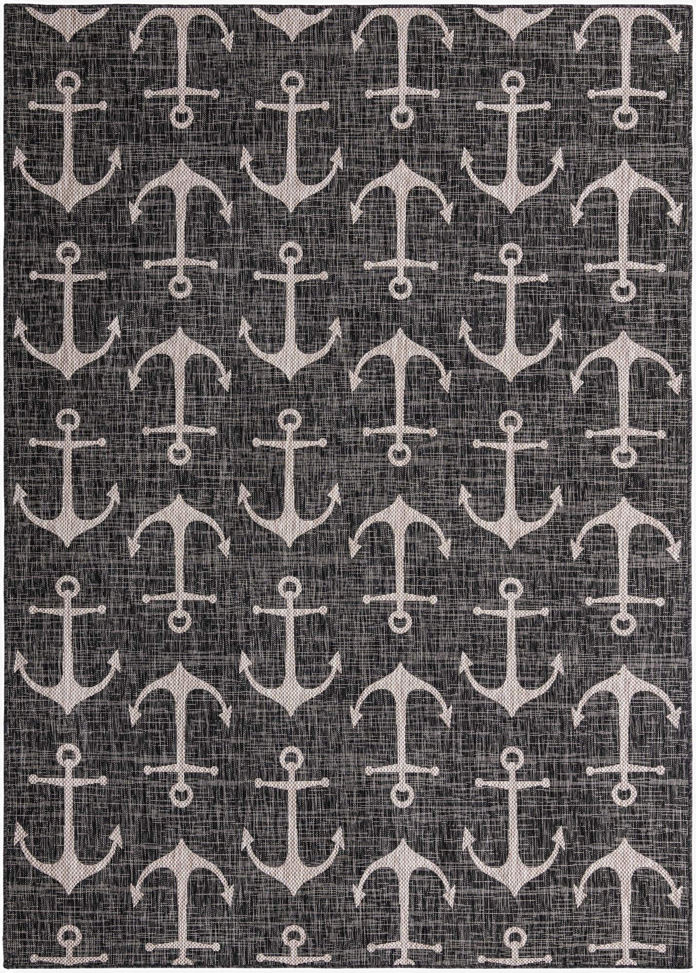 Primary image 7' 10 x 11'  Washable Coastal Indoor / Outdoor Rug