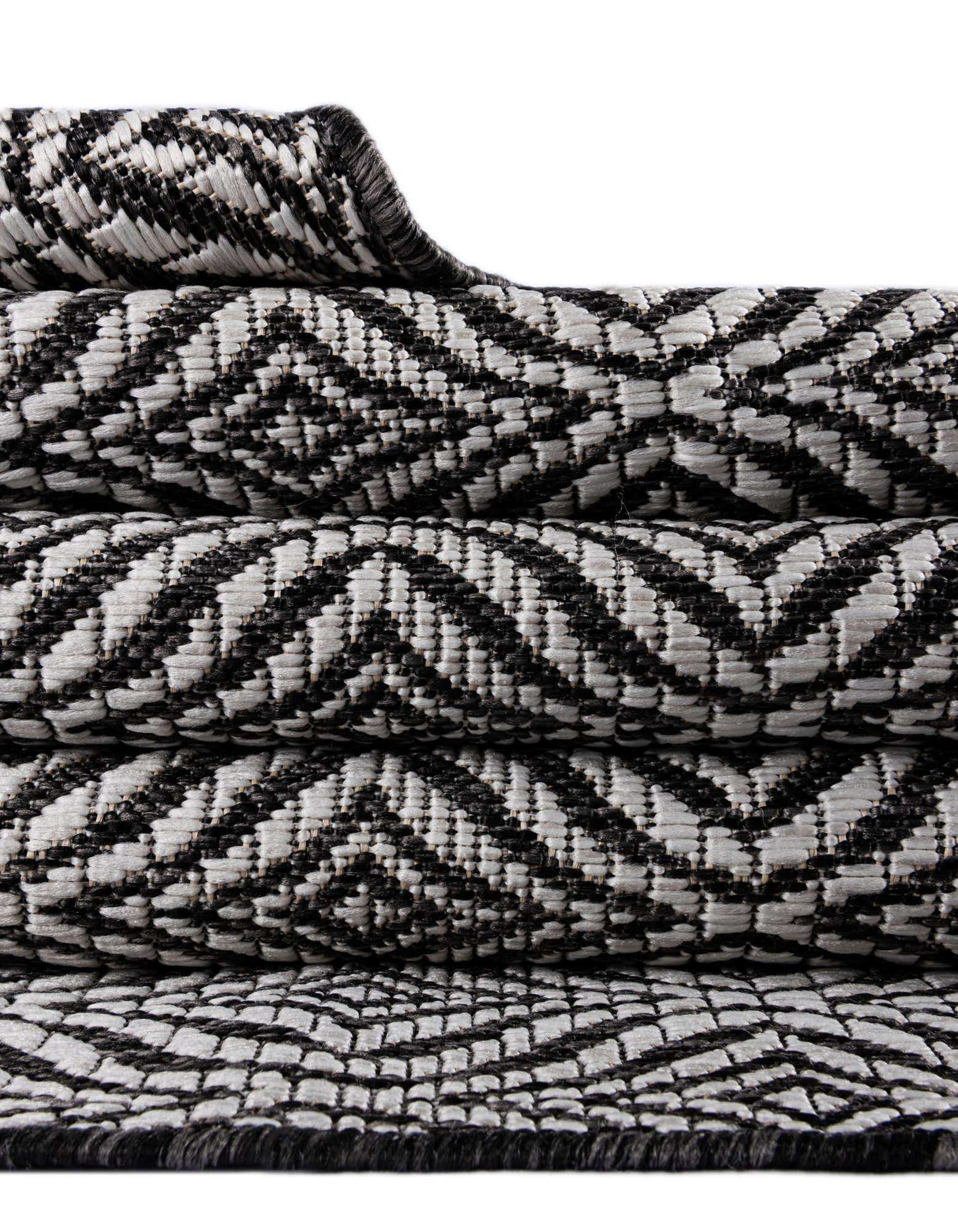 Custom Charcoal Easy-Clean Lattice Indoor / Outdoor Rug