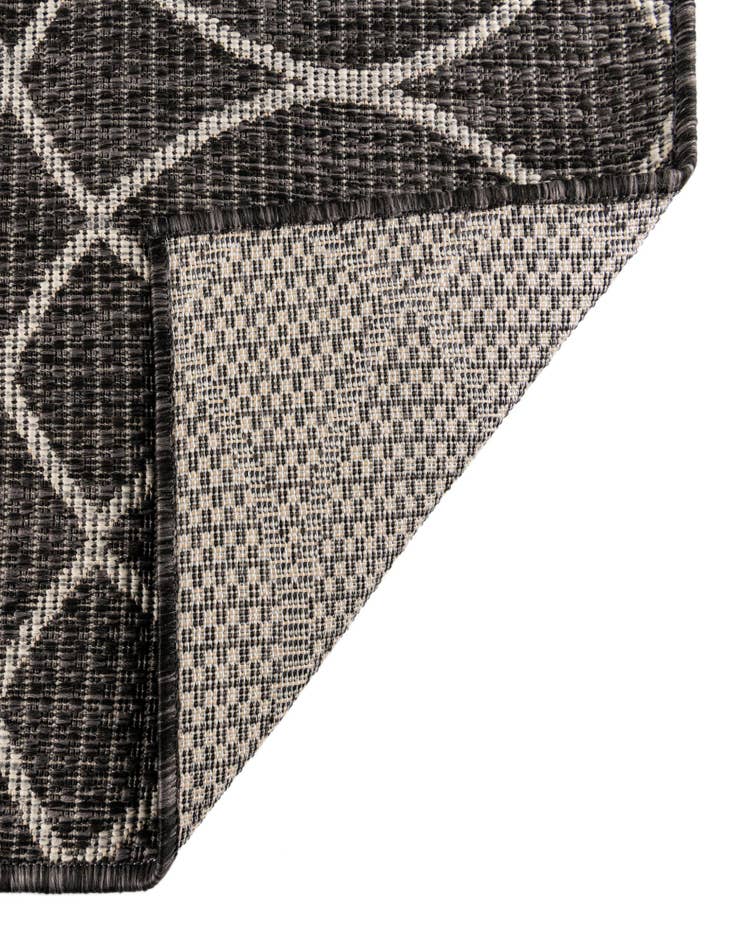 Detail image of Custom Charcoal Washable Lattice Indoor / Outdoor Rug