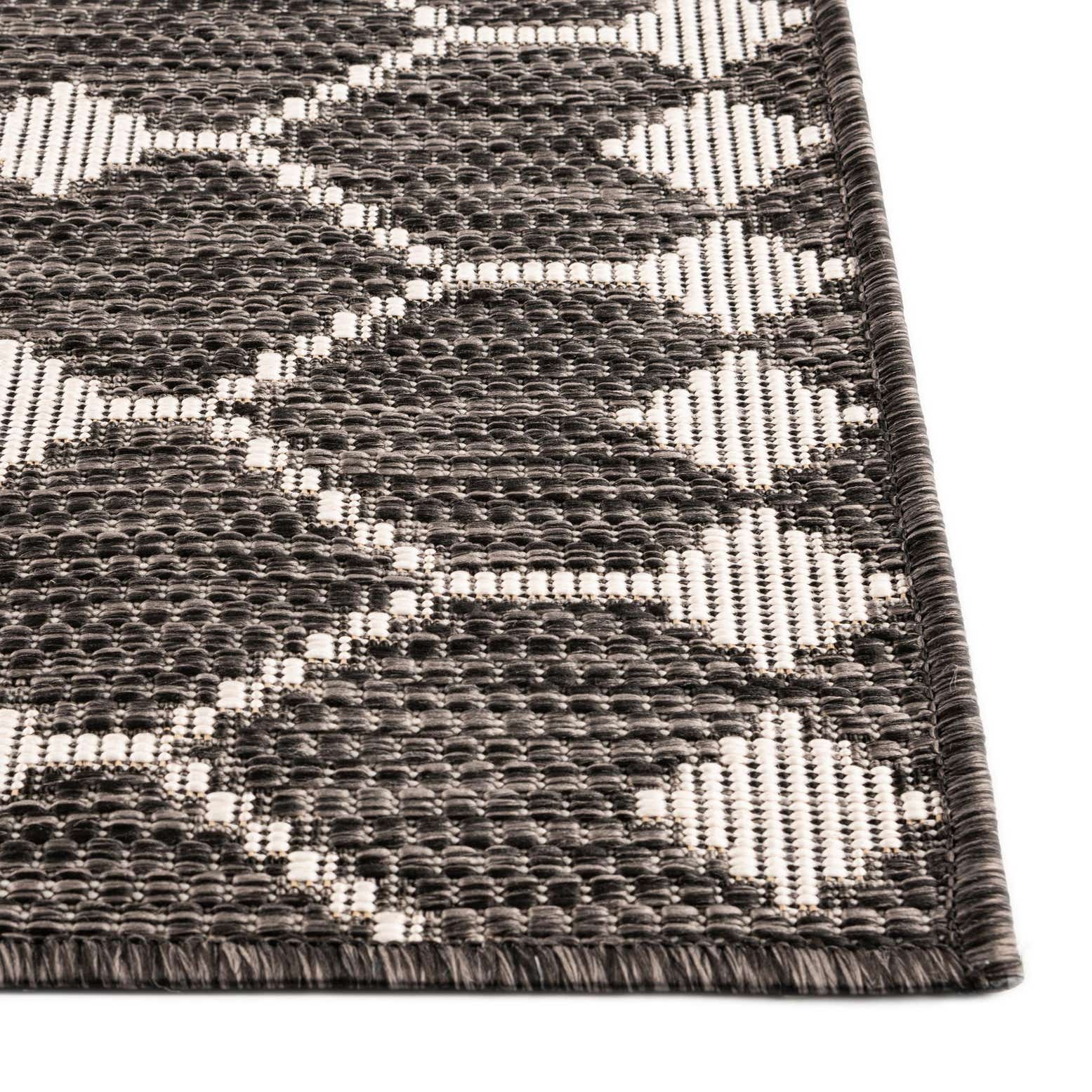 Custom Charcoal Easy-Clean Lattice Indoor / Outdoor Rug