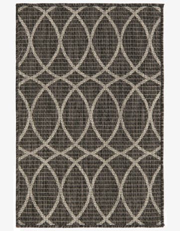 Charcoal Easy-Clean Lattice Indoor / Outdoor Rug