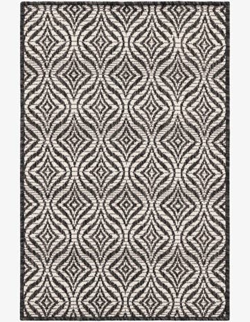 Charcoal Easy-Clean Lattice Indoor / Outdoor Rug