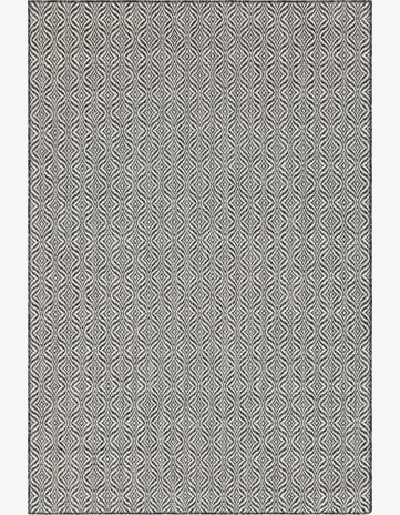 Charcoal Easy-Clean Lattice Indoor / Outdoor Rug