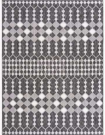 Charcoal Easy-Clean Lattice Indoor / Outdoor Rug