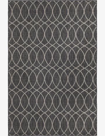 Charcoal Easy-Clean Lattice Indoor / Outdoor Rug