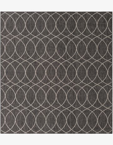 Charcoal Easy-Clean Lattice Indoor / Outdoor Rug