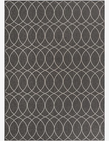 Charcoal Easy-Clean Lattice Indoor / Outdoor Rug
